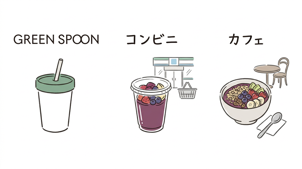 GREEN SPOONスムージーとアサイーボウルの価格比較